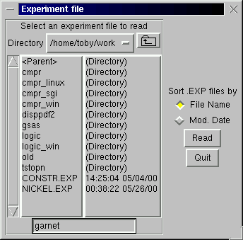 experiment file