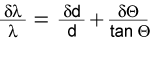 Dependence of wavelength spread on angle and lattice