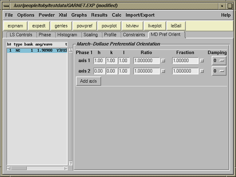 EXPGUI Screen snapshot