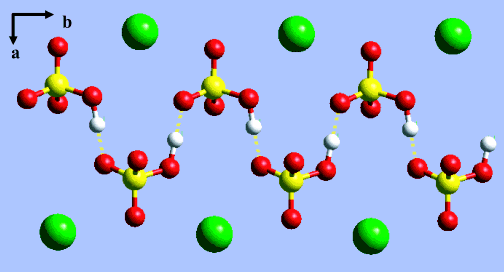 Projection of the M hydrogen X oxygen sub 4 structure