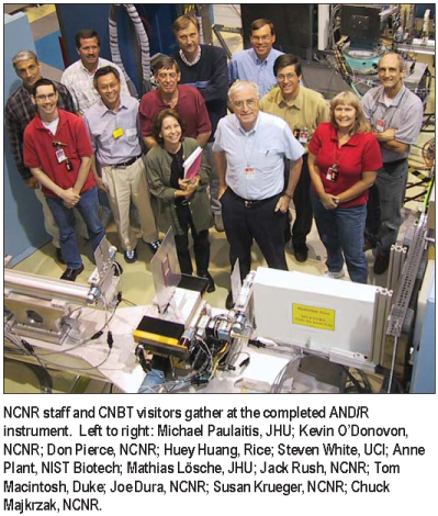 NCNR staff and CNBT visitors gather at the completed ANDR instrument