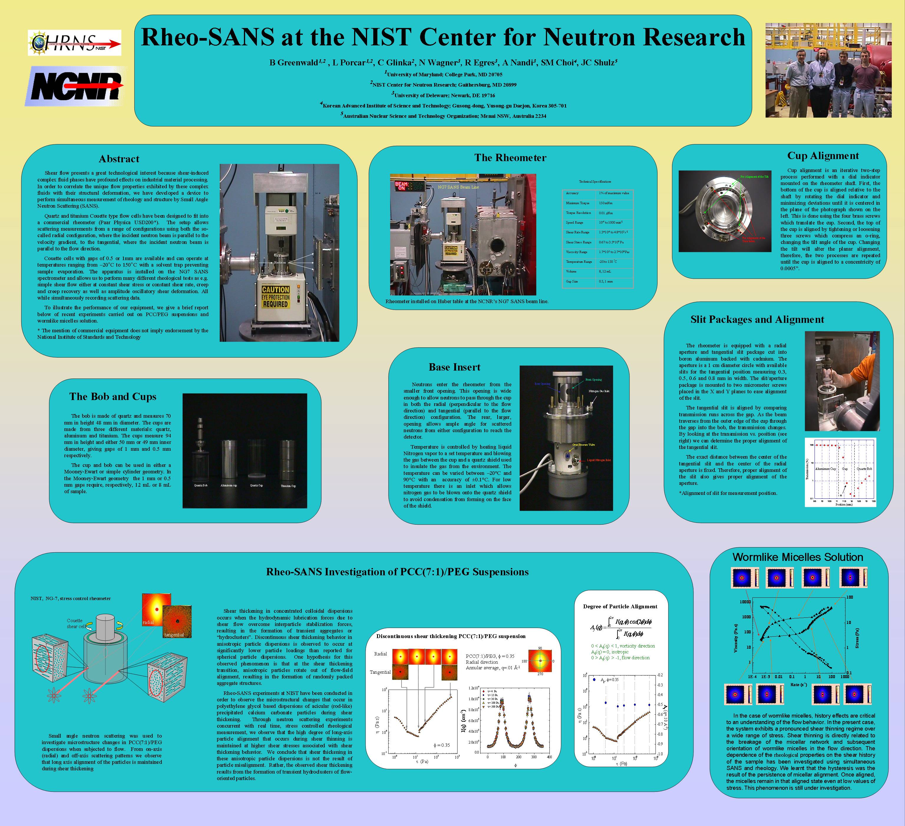 美国NIST中子研究中心的Rheo-SANS装置海报