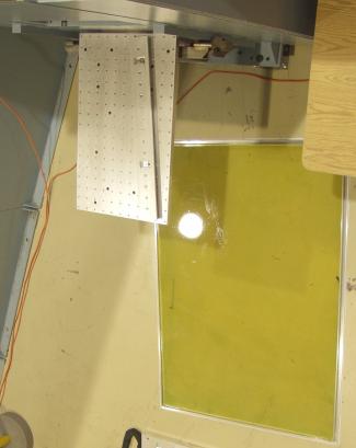 Close up view of the outer optical bench and epoxy floor